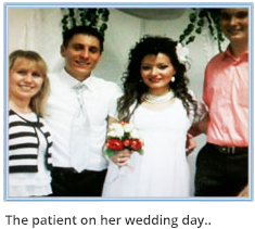 The patient on her wedding day